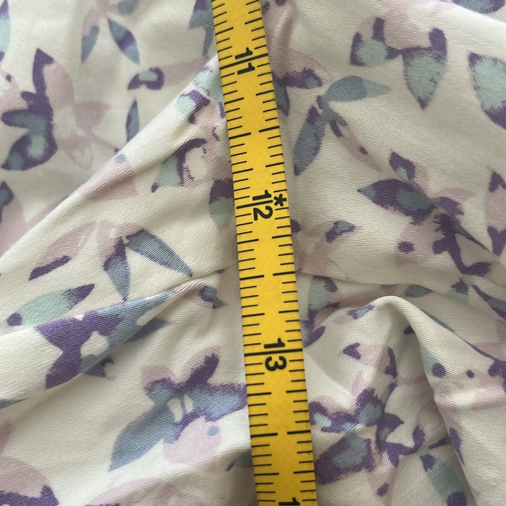 NWT Jach’s Girlfriend Stretch Chino Shorts Blue Pink Purple Botanical Print - Picture 11 of 14